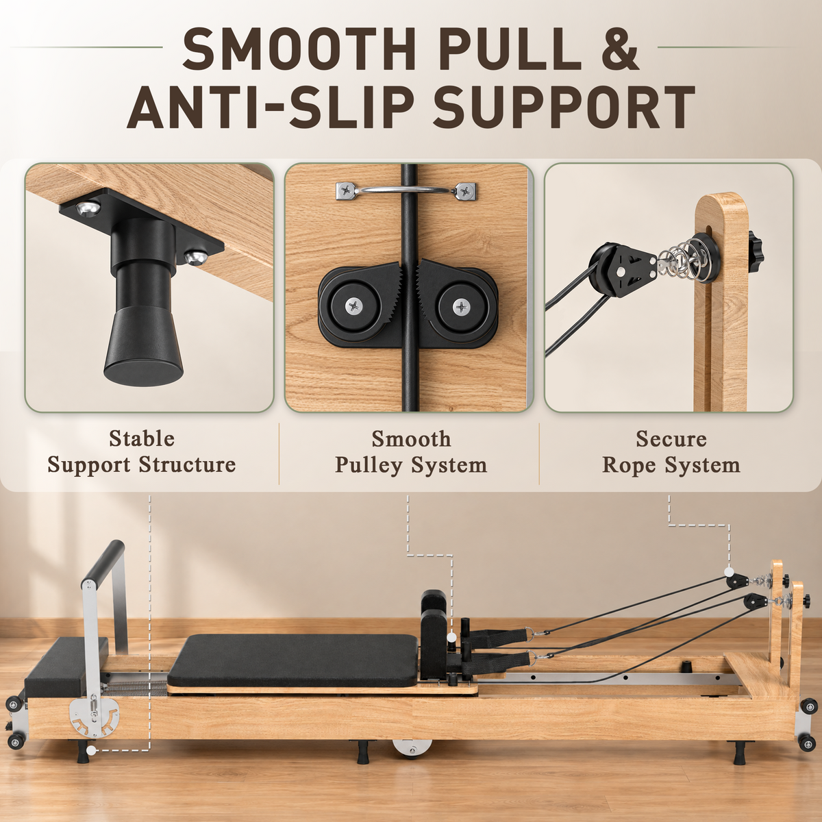 Gaia X1 Foldable Wooden Pilates Reformer