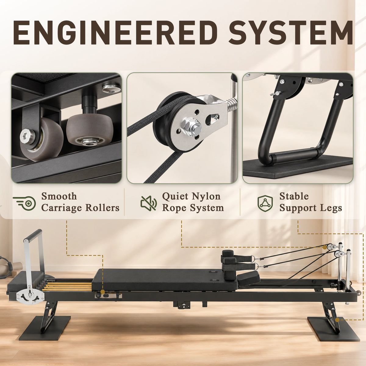 Flex F22 Foldable Pilates Reformer for Home