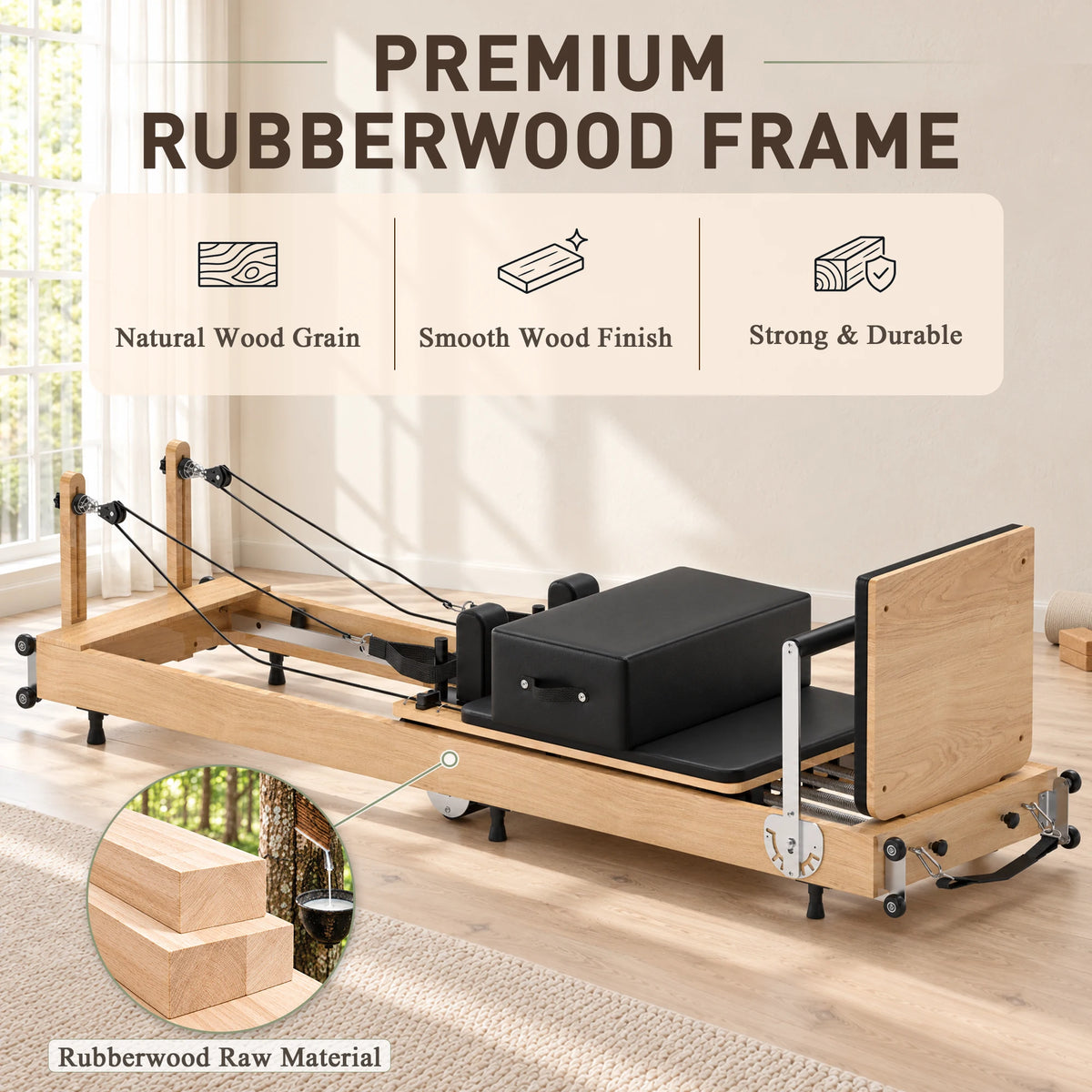 Gaia X1 Foldable Wooden Pilates Reformer