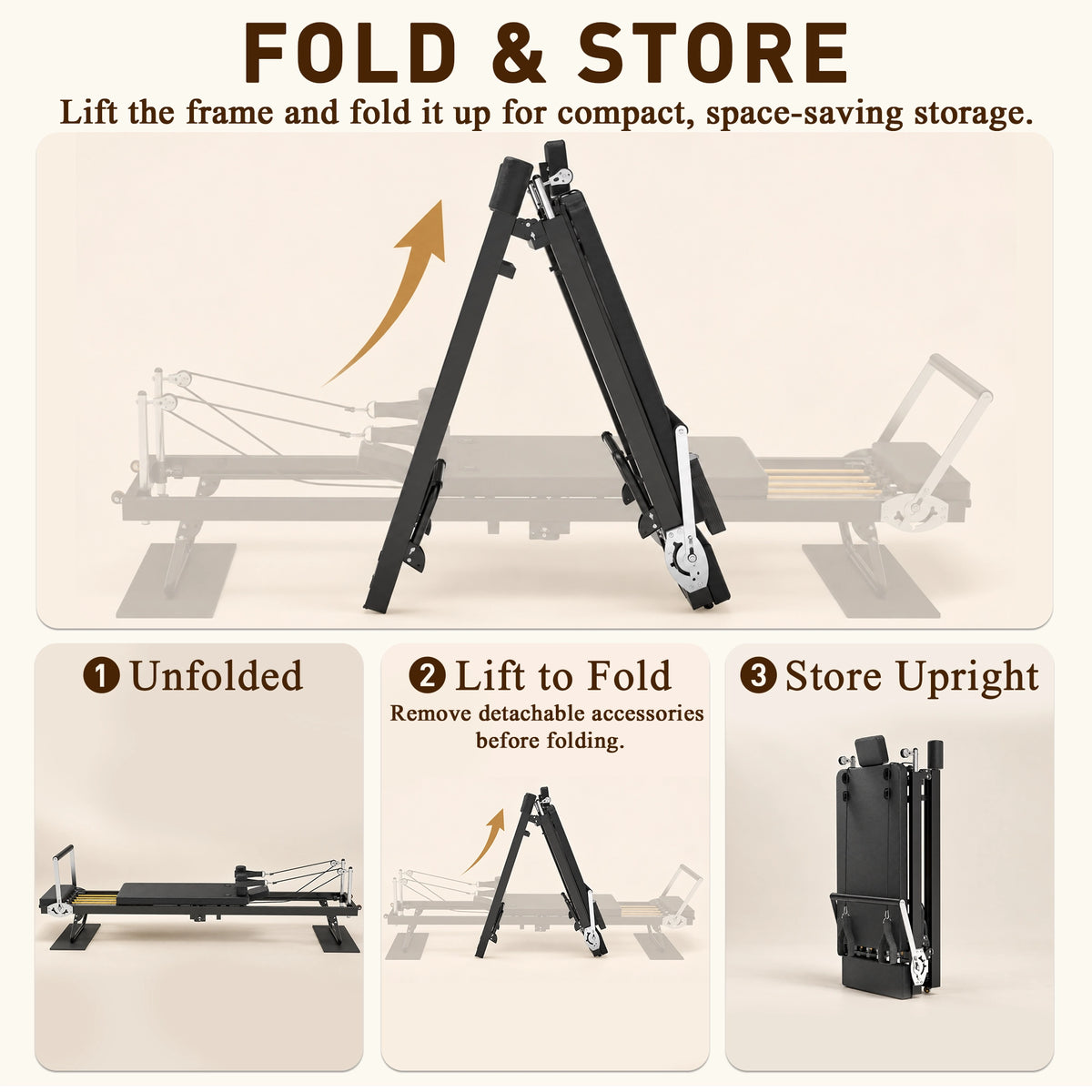 Flex F22 Foldable Pilates Reformer for Home